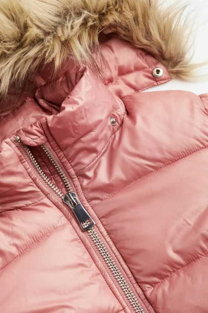 H&M Mit Kapuze Puffer Jacket Oberbekleidung Kinder Rosa | 6134-BKWSH