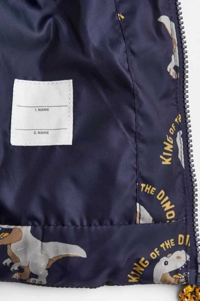 H&M Mit Kapuze Puffer Vest Oberbekleidung Kinder Dunkelblau | 1574-TWOJF