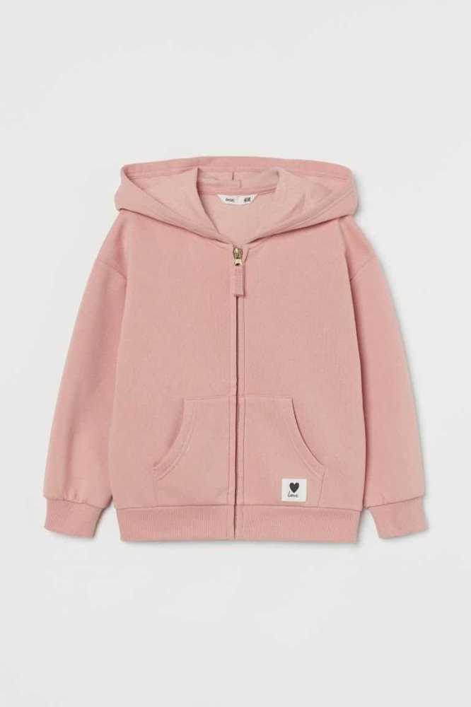 H&M Mit Kapuze Sweatshirt Jacke Kinder Rosa | 9204-ENAOJ