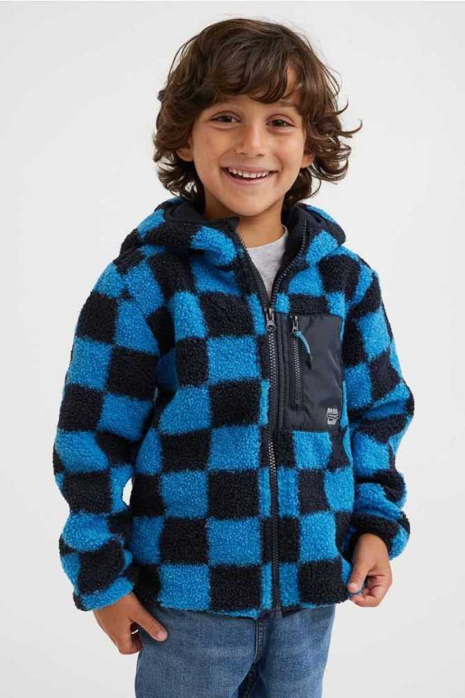 H&M Mit Kapuze Teddy Bear Jacket Oberbekleidung Kinder Dunkelgrün | 8754-YSNGX