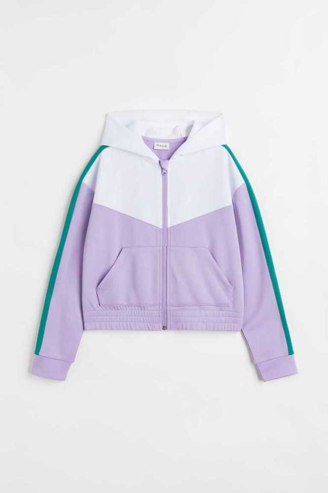 H&M Mit Kapuze Track Jacket Sportbekleidung Kinder Lila | 0186-VOACZ