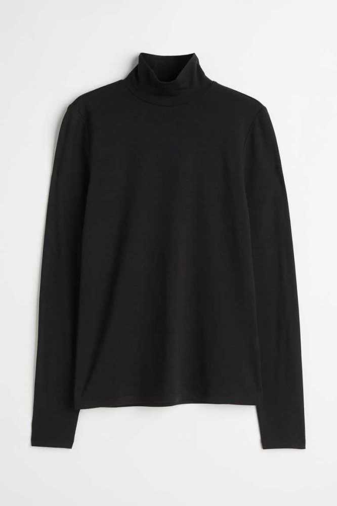 H&M Mock Turtleneck Oberteile Damen Weiß | 4379-OTUWI