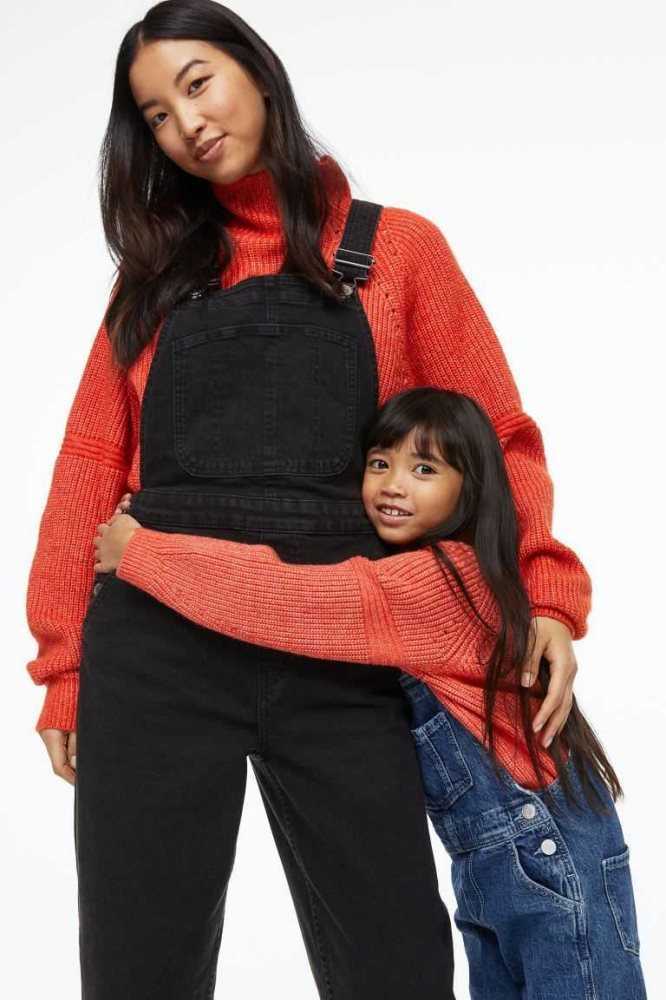 H&M Mock Turtleneck Pullover Kinder Orange | 4538-WQLPF