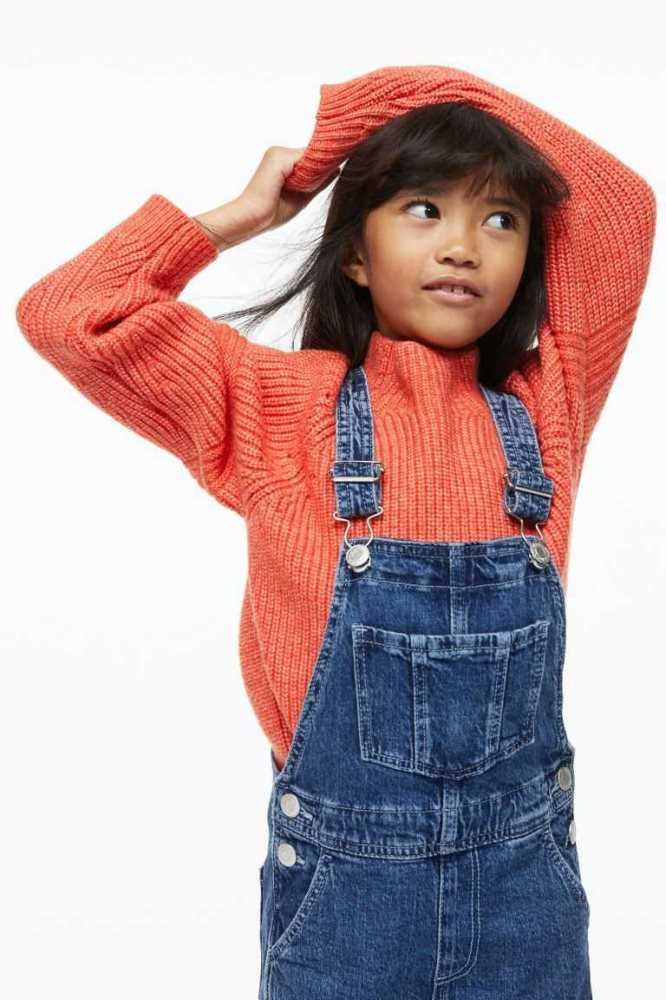 H&M Mock Turtleneck Pullover Kinder Orange | 4538-WQLPF