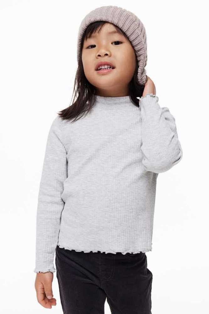 H&M Mock Turtleneck Top Jersey Kinder Helllila | 1349-ESMPO