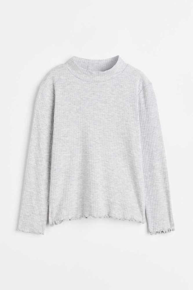 H&M Mock Turtleneck Top Jersey Kinder Helllila | 1349-ESMPO