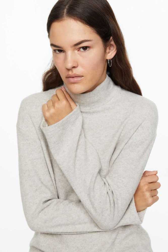 H&M Mock Turtleneck Top Pullover Damen Hellbeige | 7534-FHPRZ