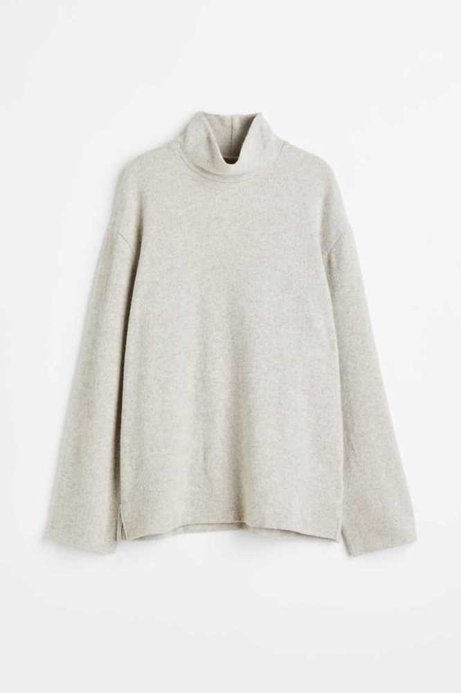 H&M Mock Turtleneck Top Pullover Damen Hellbeige | 7534-FHPRZ