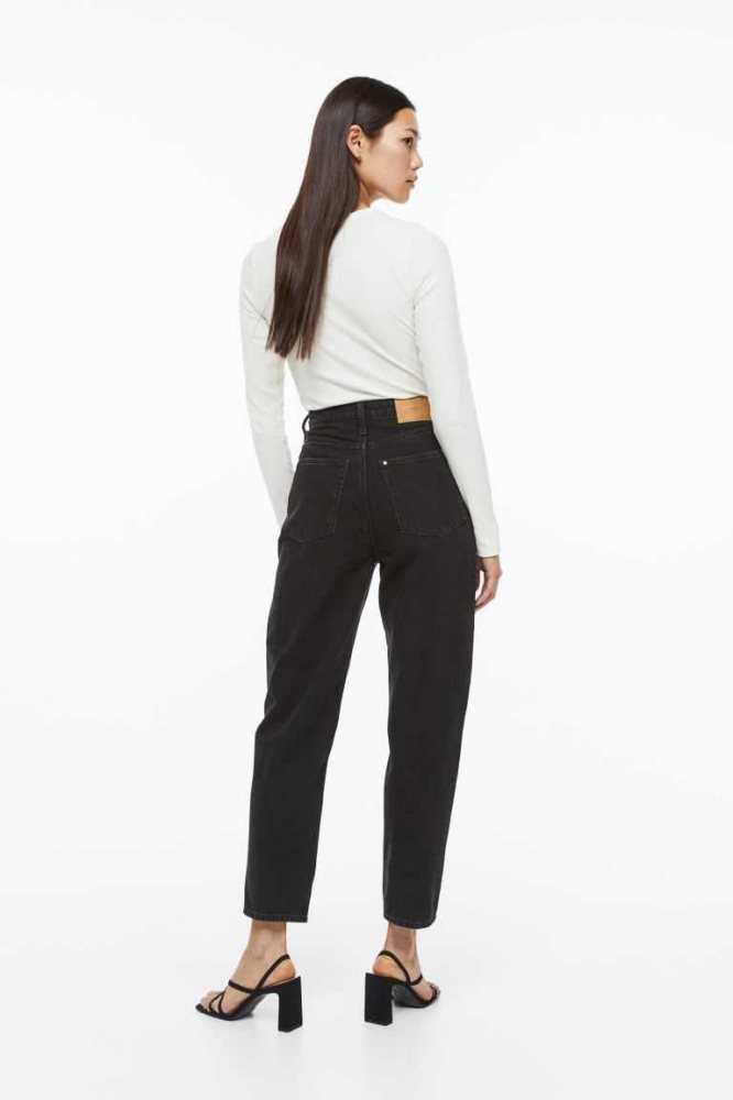 H&M Mom Loose Fit Ultra High Jeans Damen Grau | 0537-FJIHS