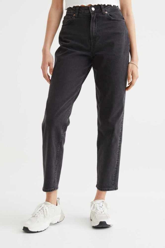 H&M Mom Loose-fit High Ankle Jeans Damen Dunkelblau | 9210-DQYPB