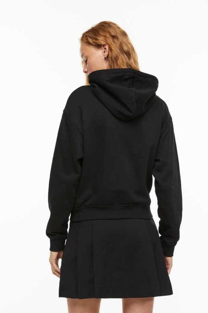 H&M Motif Hoodie Damen Hellgrau | 7654-GDIJQ