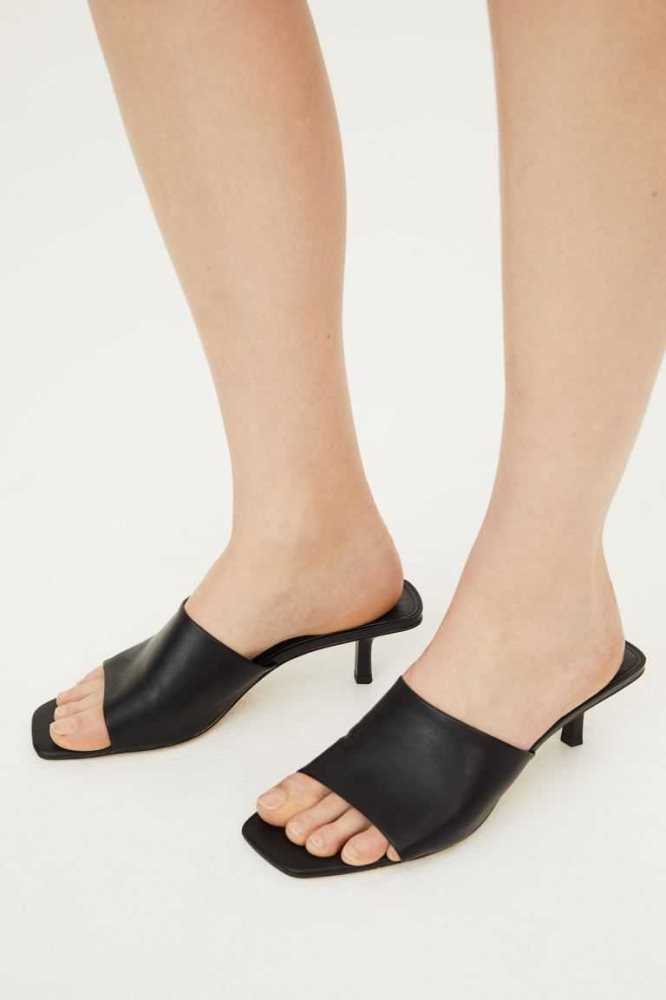 H&M Mules Damen Schwarz | 1390-VOKWD