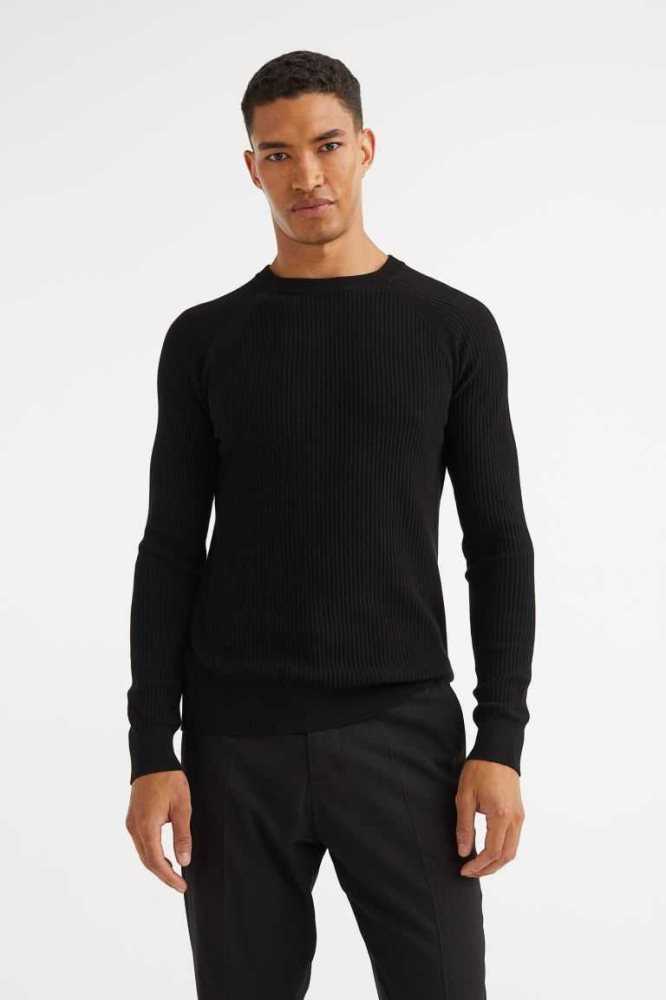 H&M Muscle Fit Knit Pullover Herren Dunkelgrau | 8290-QMWAG