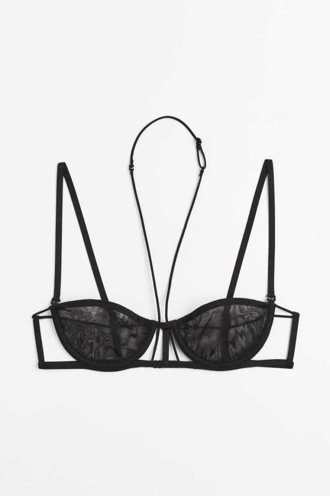 H&M Non-padded Underwire Mesh Bra Unterwäsche Damen Fuchsie | 2307-VLOWI