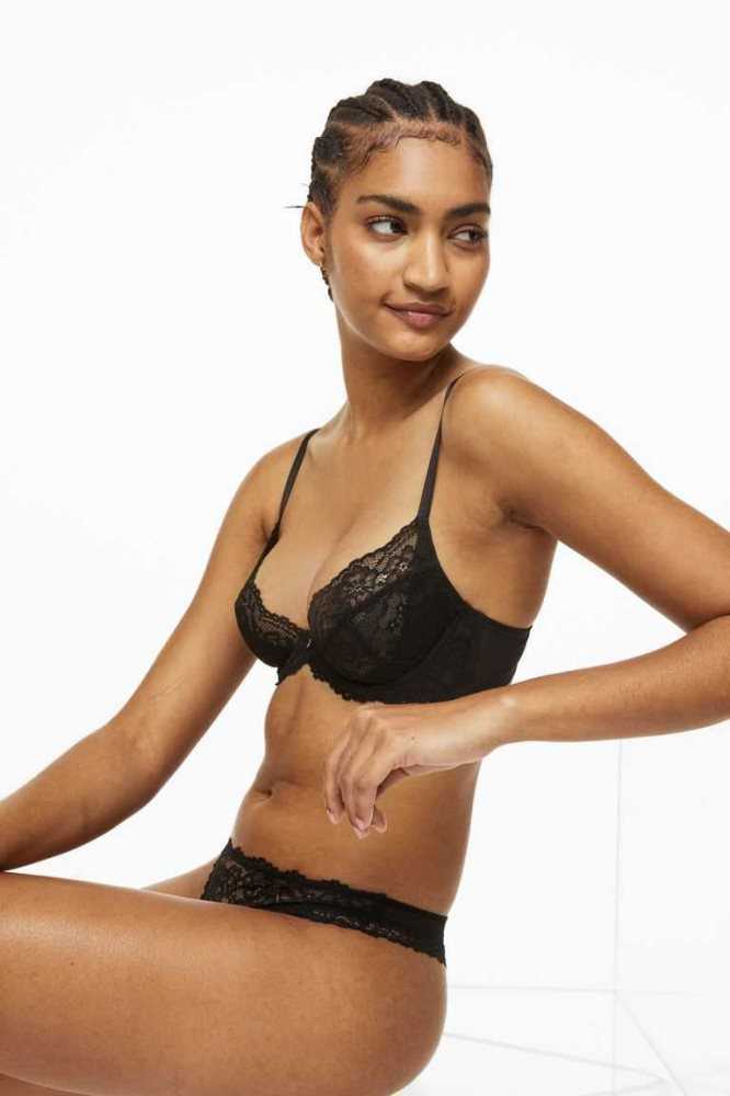 H&M Non-padded Underwire Spitze Bra Unterwäsche Damen Helltürkis | 0312-KILYV