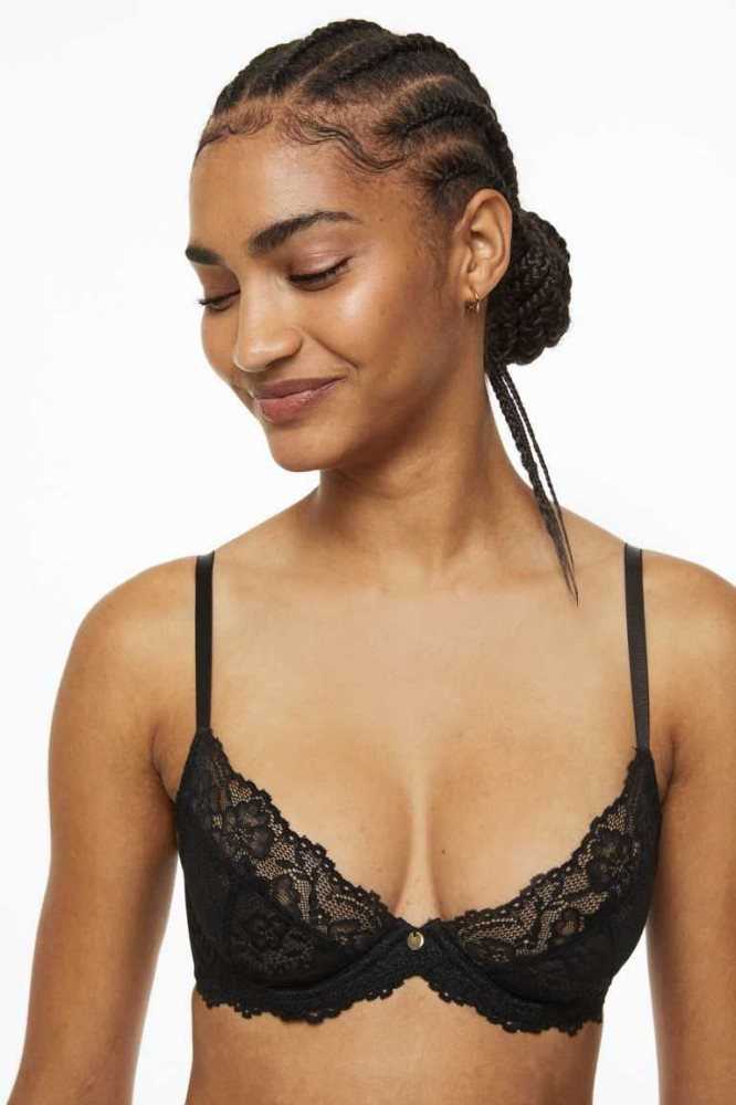 H&M Non-padded Underwire Spitze Bra Unterwäsche Damen Helltürkis | 0312-KILYV