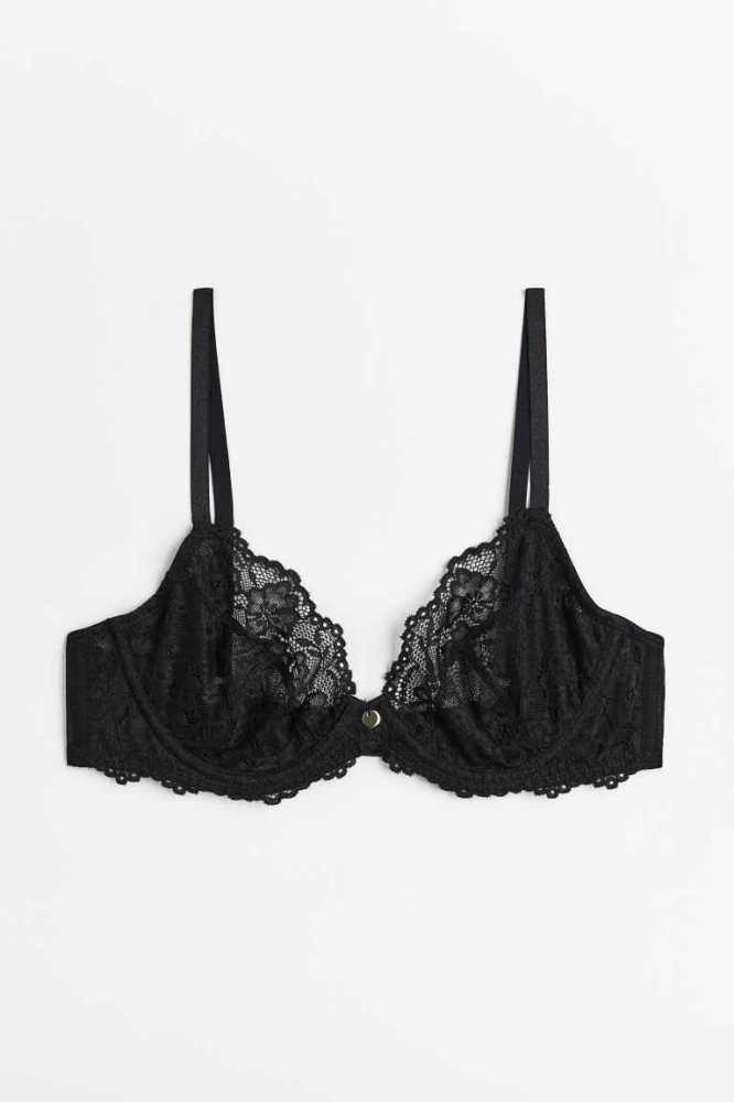 H&M Non-padded Underwire Spitze Bra Unterwäsche Damen Helltürkis | 0312-KILYV