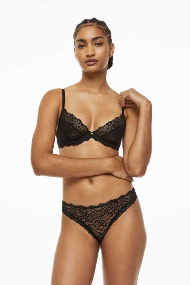 H&M Non-padded Underwire Spitze Bra Unterwäsche Damen Helltürkis | 0312-KILYV