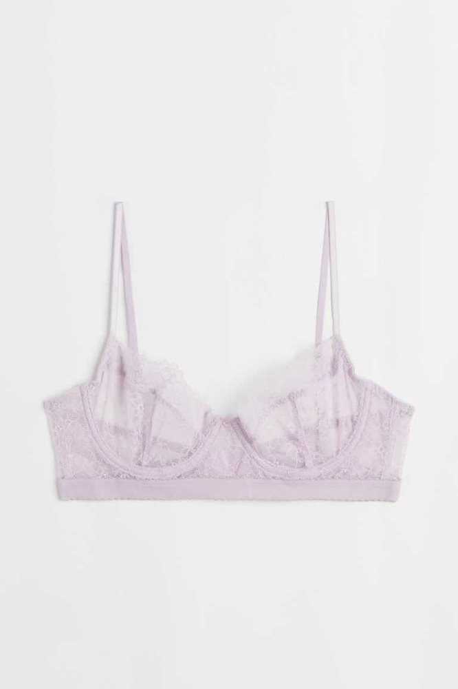 H&M Non-padded Underwire Spitze Bra Unterwäsche Damen Rosa | 2478-YXPDS