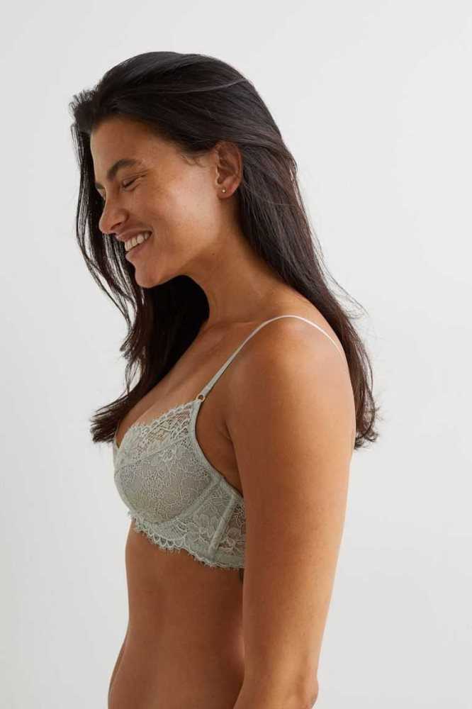 H&M Non-padded Underwire Spitze Bra Unterwäsche Damen Helllila | 3509-NJDLQ