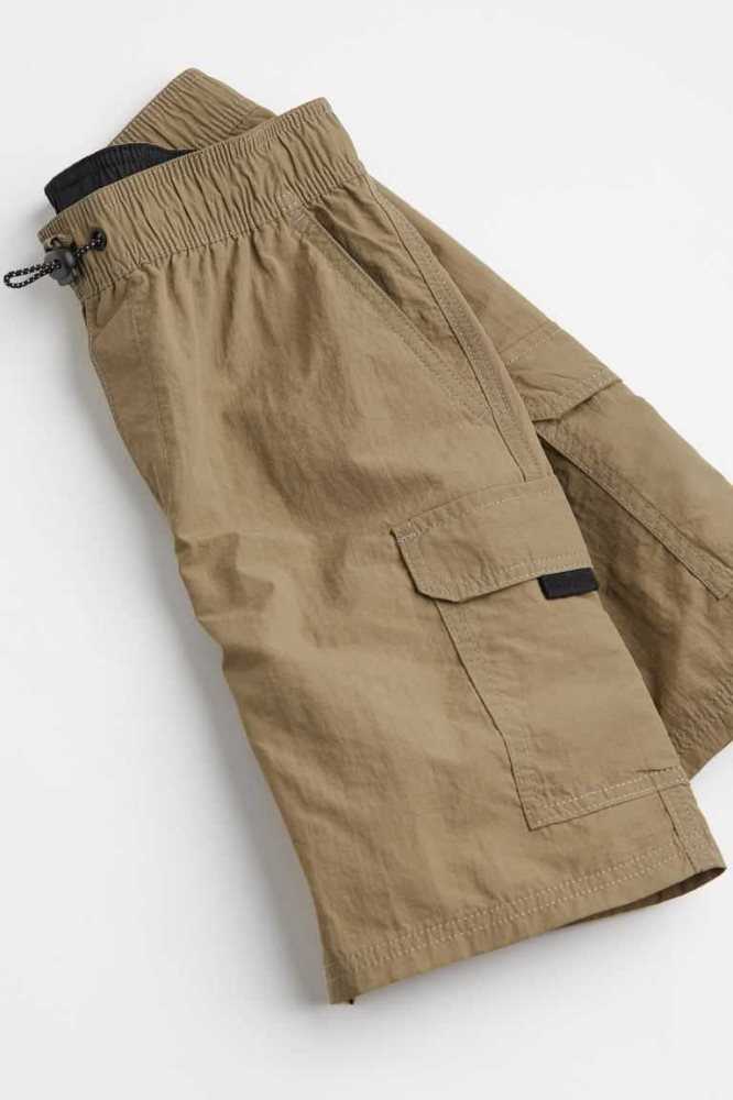 H&M Nylon Cargo Kurze Hose Kinder Hellgrau | 5392-PRSYW