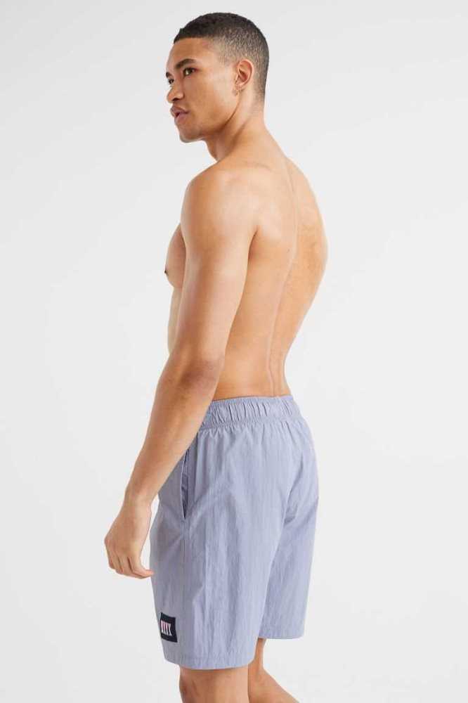 H&M Nylon Shorts Bademode Herren Grau Blau | 8629-YWOAF