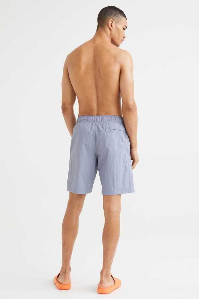 H&M Nylon Shorts Bademode Herren Grau Blau | 8629-YWOAF