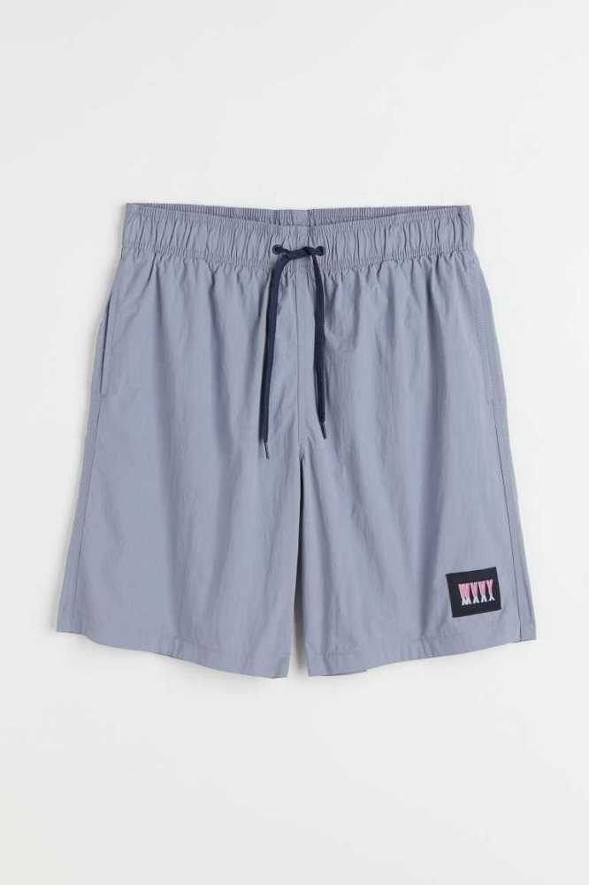 H&M Nylon Shorts Bademode Herren Grau Blau | 8629-YWOAF