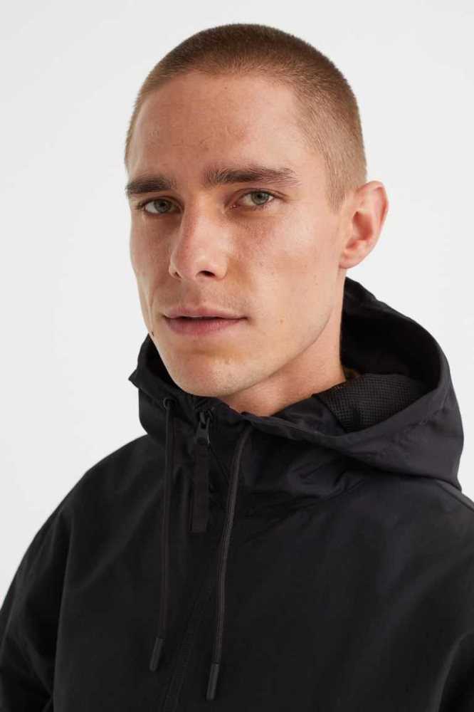 H&M Nylon Windbreaker Jacke Herren Schwarz | 4298-QAPOR