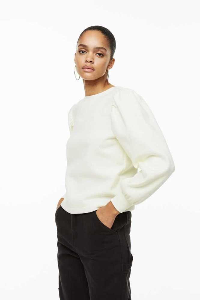 H&M Open-backed Sweatshirt Damen Weiß | 6482-IVHQE