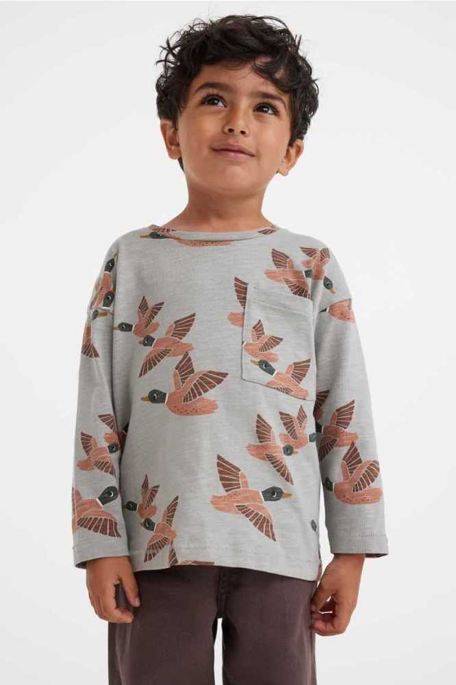 H&M Oversized Baumwoll Shirt Jersey Kinder Dunkelrot | 0712-VQATS