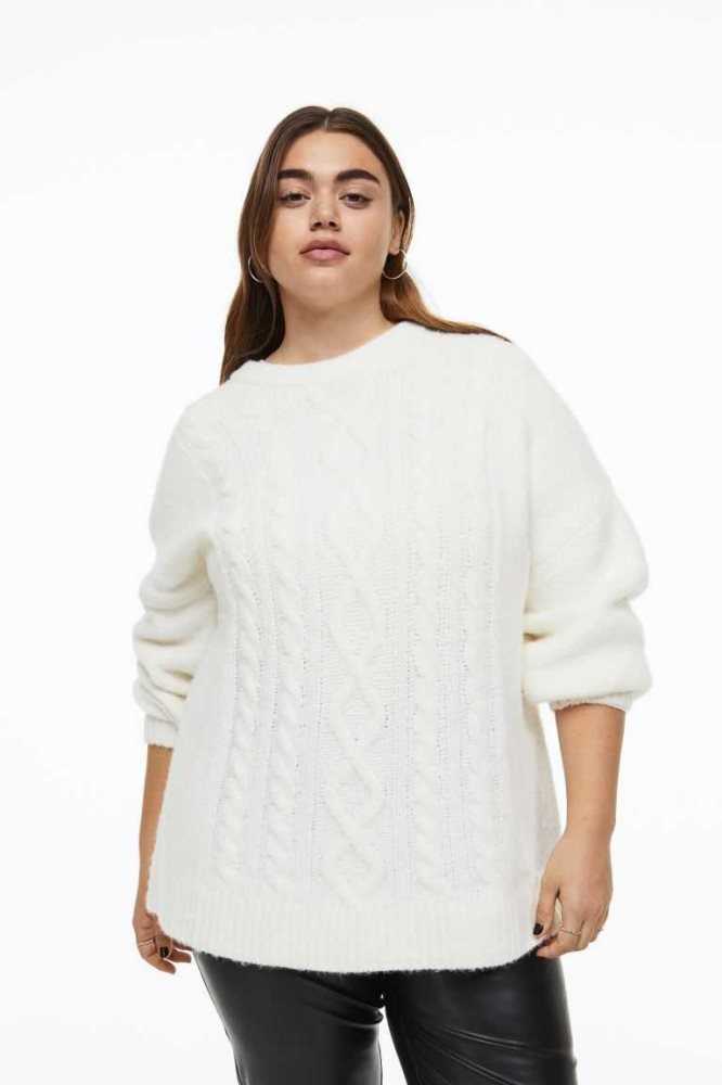 H&M Oversized Cable-knit Pullover Übergröße Damen Hellrosa | 7852-LCRKH