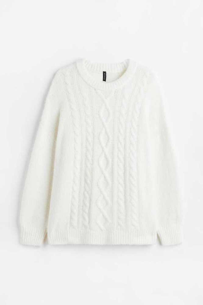 H&M Oversized Cable-knit Pullover Übergröße Damen Hellrosa | 7852-LCRKH