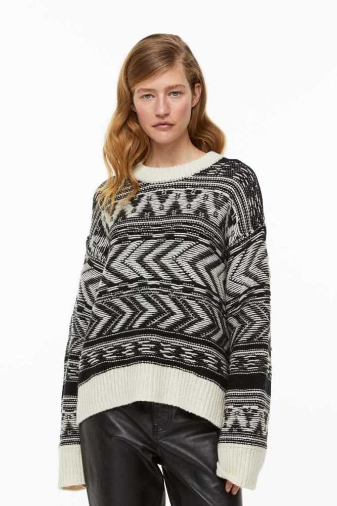 H&M Oversized Cashmere-blend Pullover Damen Weiß | 6403-EXUSD