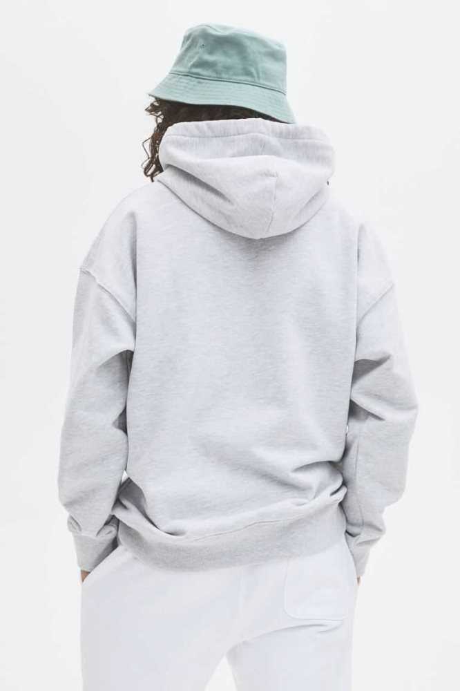 H&M Oversized Fit Baumwoll Hoodie Oberteile Herren Grau | 3174-EAPXC