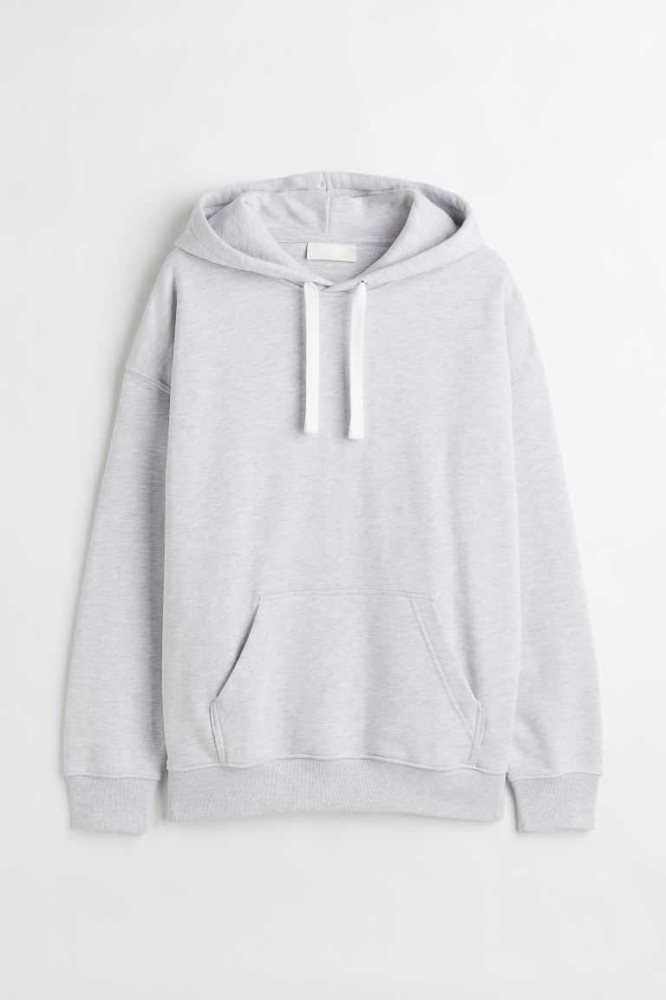 H&M Oversized Fit Baumwoll Hoodie Oberteile Herren Grau | 3174-EAPXC