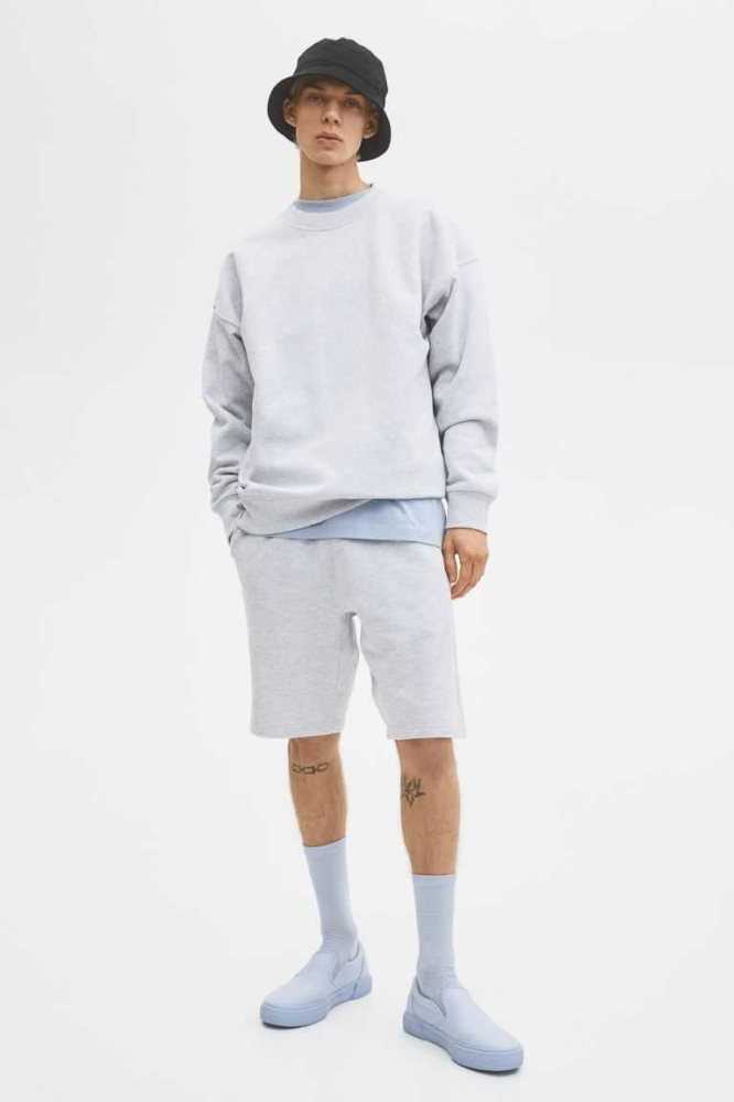 H&M Oversized Fit Baumwoll Sweatshirt Oberteile Herren Senfgelb Gelb | 8132-FEGLK