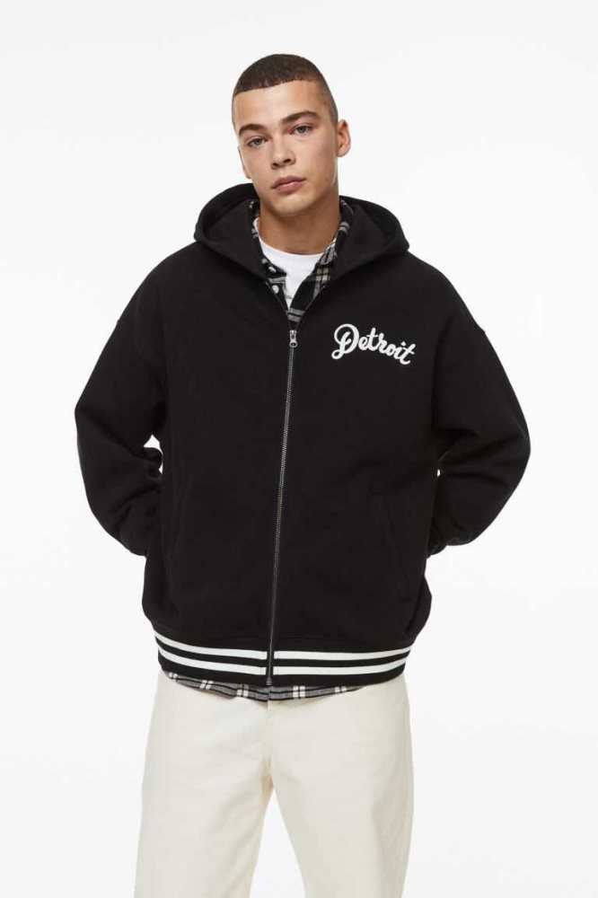 H&M Oversized Fit Zip-through Hoodie Herren Weiß | 3485-KPHBC