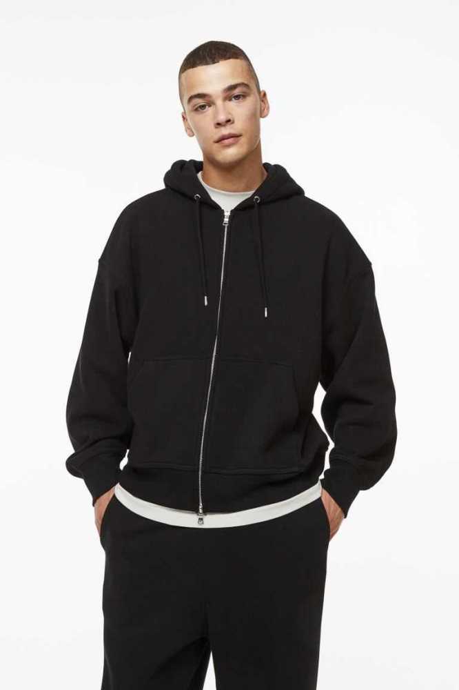 H&M Oversized Fit Zip-through hoodie Oberteile Herren Grün | 2594-VIEHT