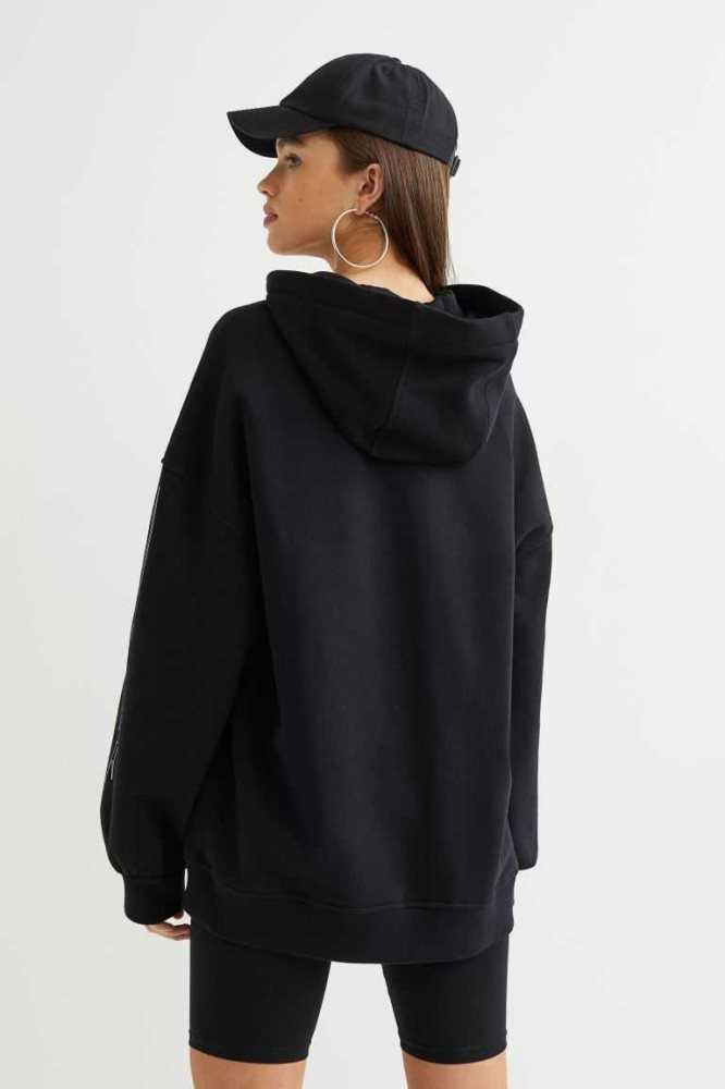 H&M Oversized Hoodie Damen Schwarz | 0389-EYQUG