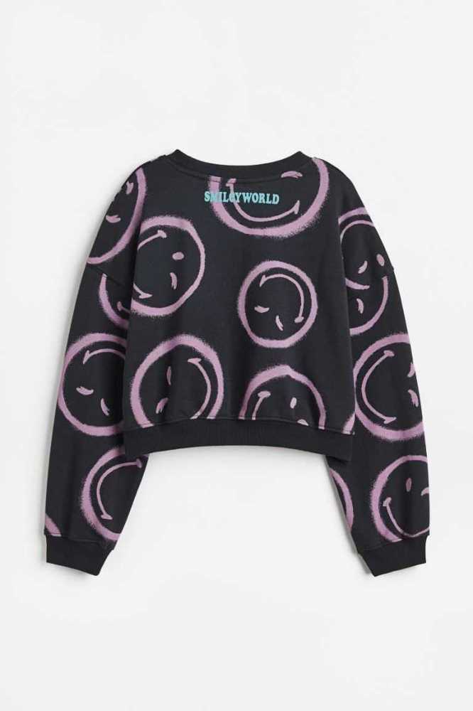 H&M Oversized Printed Hemd Kinder Dunkelgrau | 5189-EOALQ