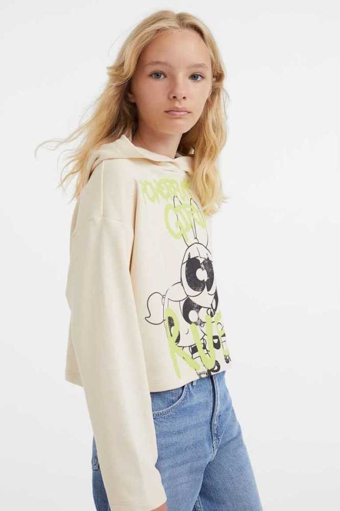 H&M Oversized Printed Hoodie Kinder Dunkelgrau | 9017-IYDZJ