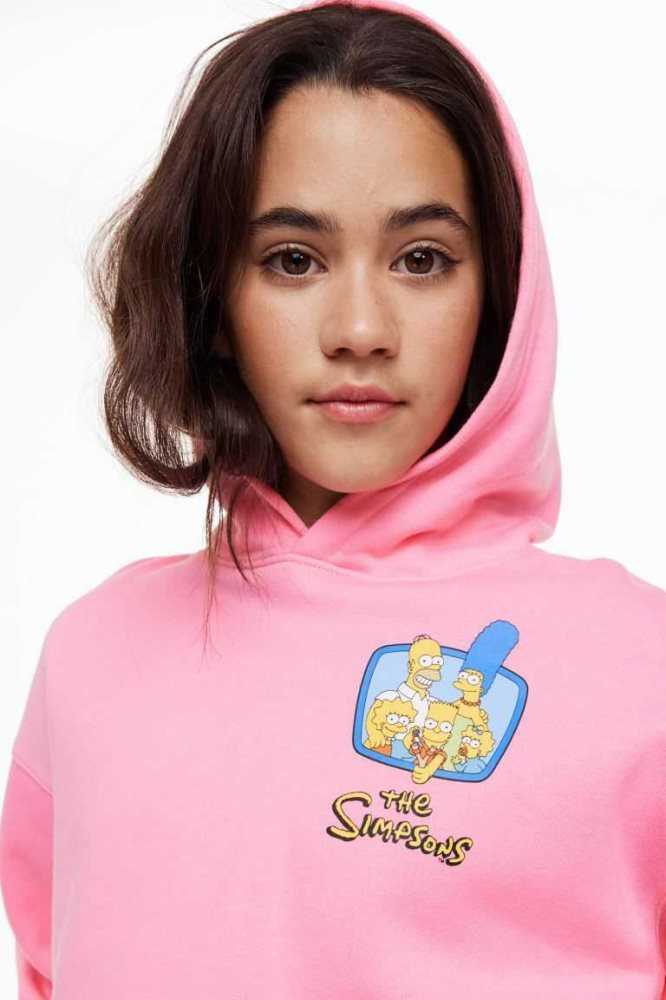 H&M Oversized Printed Hoodie Kinder Rosa | 3196-EPSTB