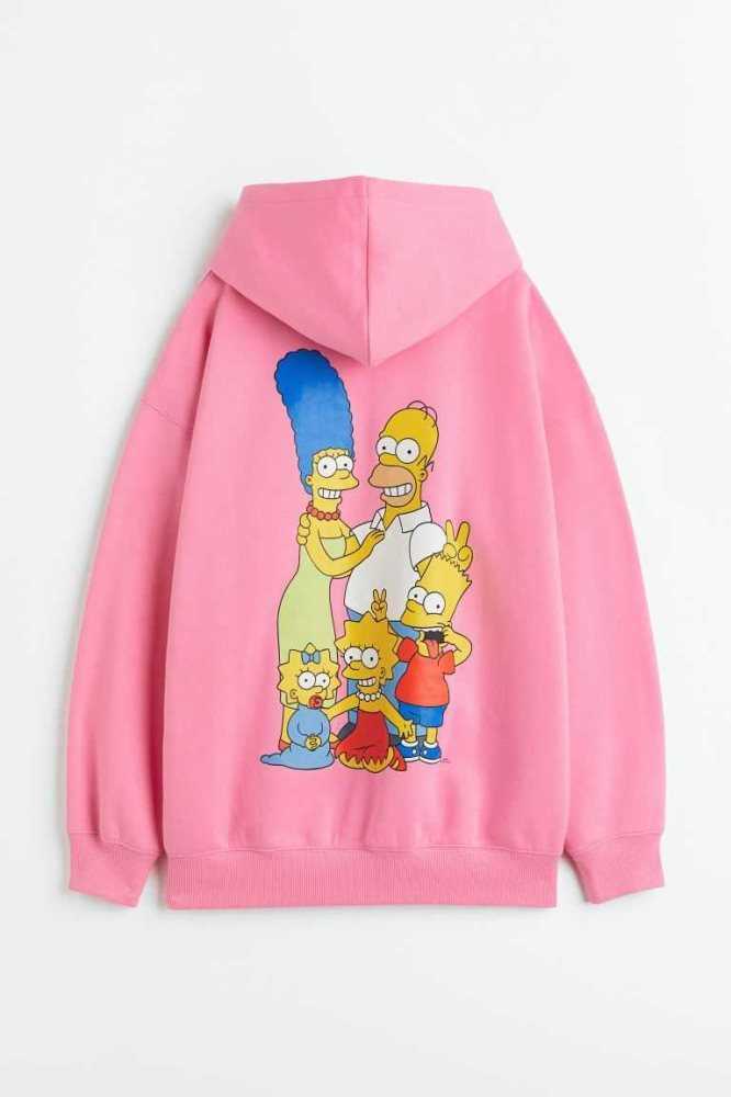 H&M Oversized Printed Hoodie Kinder Rosa | 3196-EPSTB