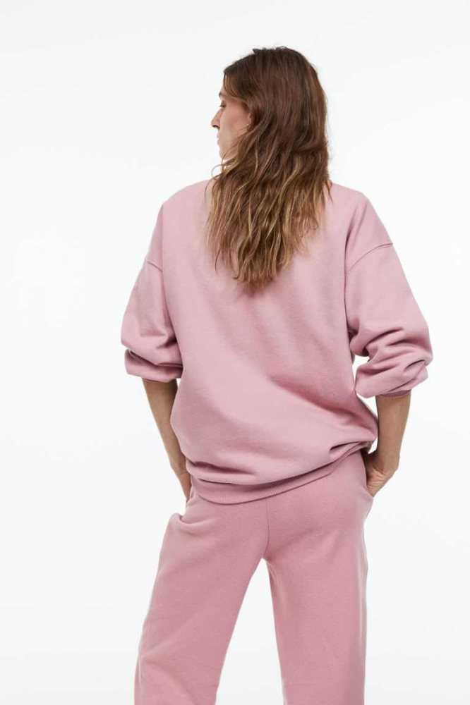 H&M Oversized Sweatshirt Damen Rosa | 7106-NXQZB