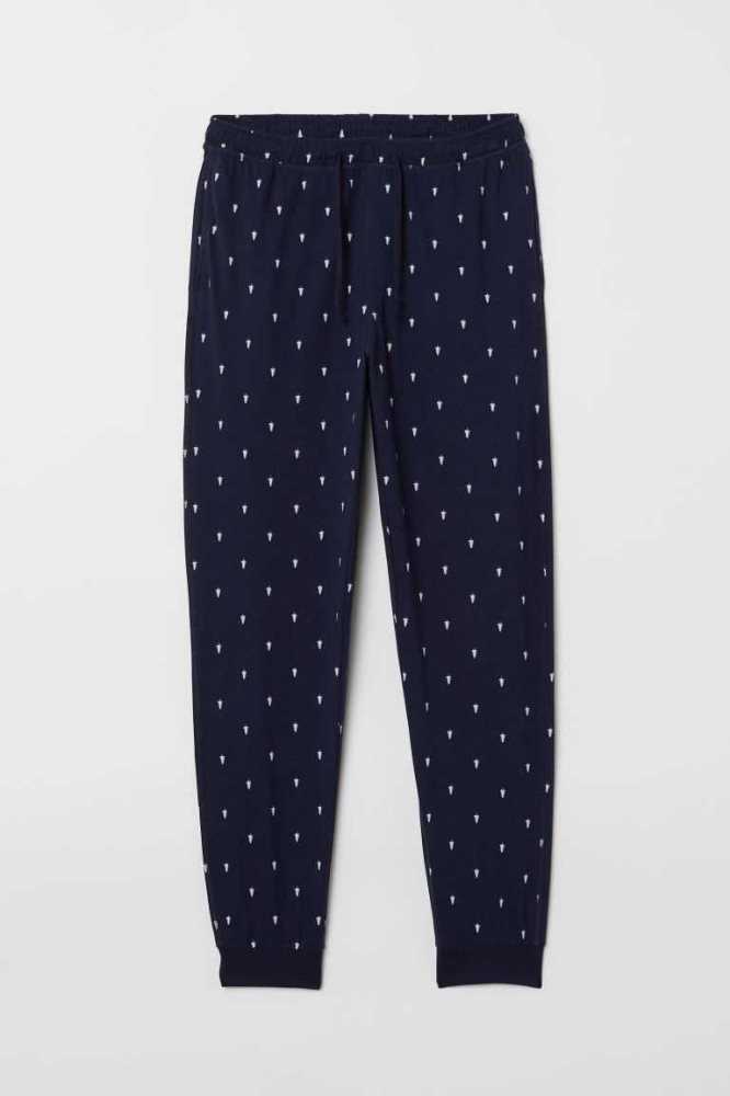 H&M Pajama Pants Loungewear Herren Dunkelblau | 7235-VRZGT