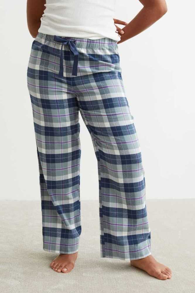 H&M Pajama Pants Nachtwäsche Damen Dunkelblau | 5407-KYHWJ