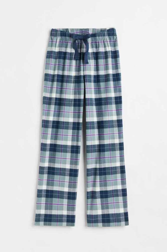 H&M Pajama Pants Nachtwäsche Damen Dunkelblau | 5407-KYHWJ