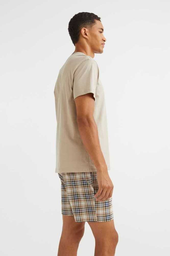 H&M Pajama T-shirt and Shorts Loungewear Herren Grau | 8029-JWQNP