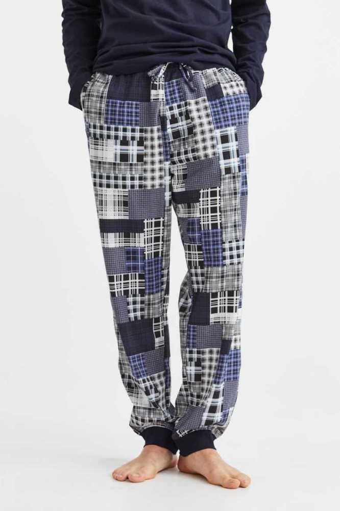 H&M Pajamas Loungewear Herren Weiß Dunkelgrau | 3029-HTCNZ